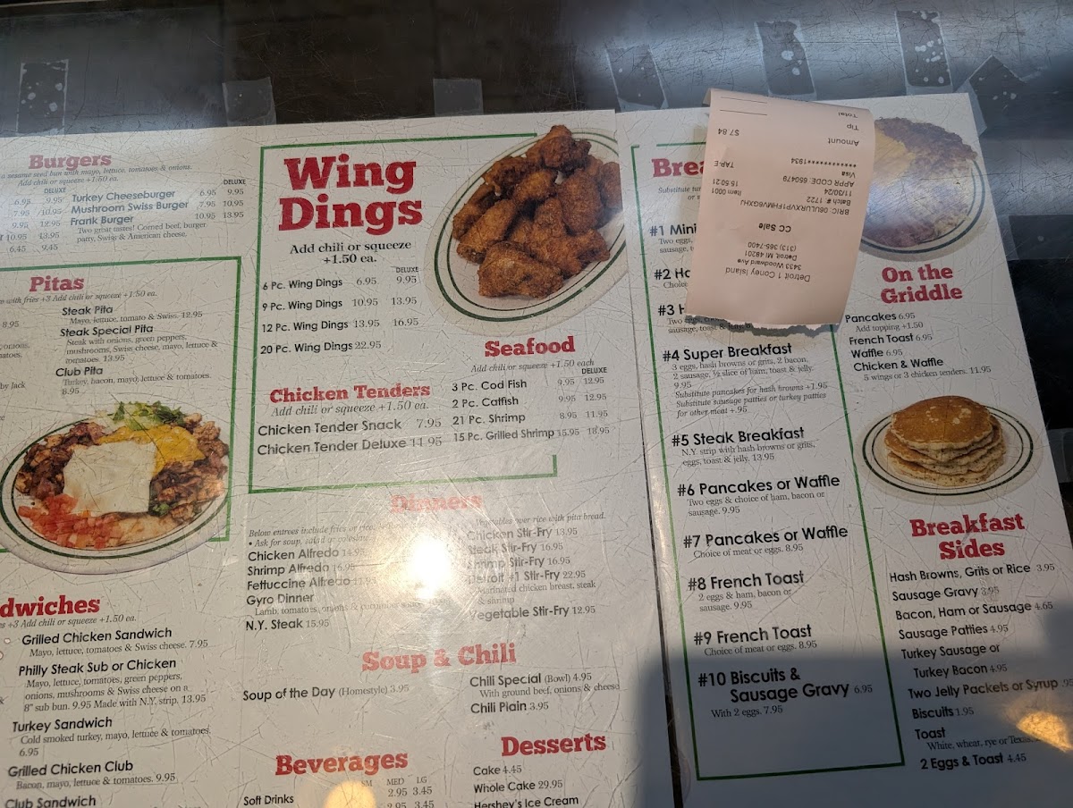 Detroit One Coney Island Restaurant Photo Menu 1