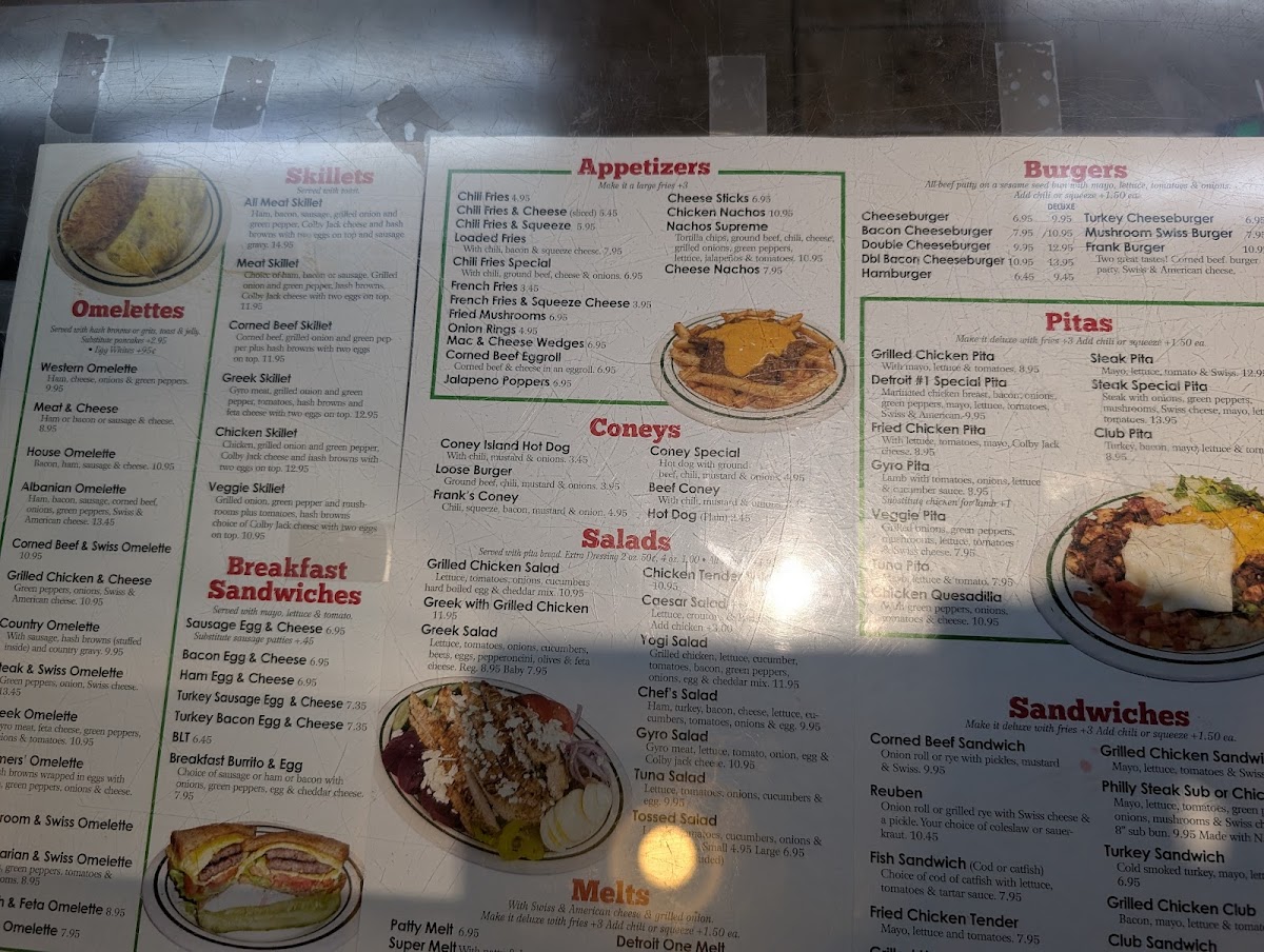 Detroit One Coney Island Restaurant Photo Menu 2