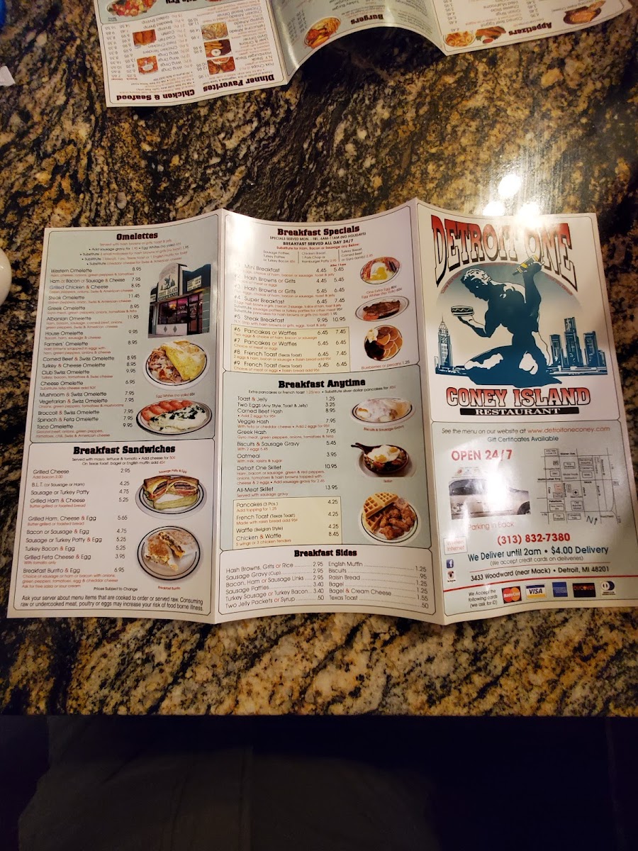 Detroit One Coney Island Restaurant Photo Menu 4