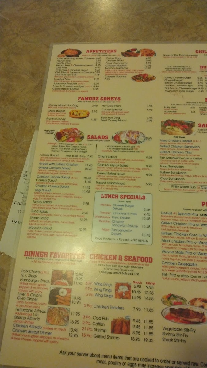Detroit One Coney Island Restaurant Photo Menu 6