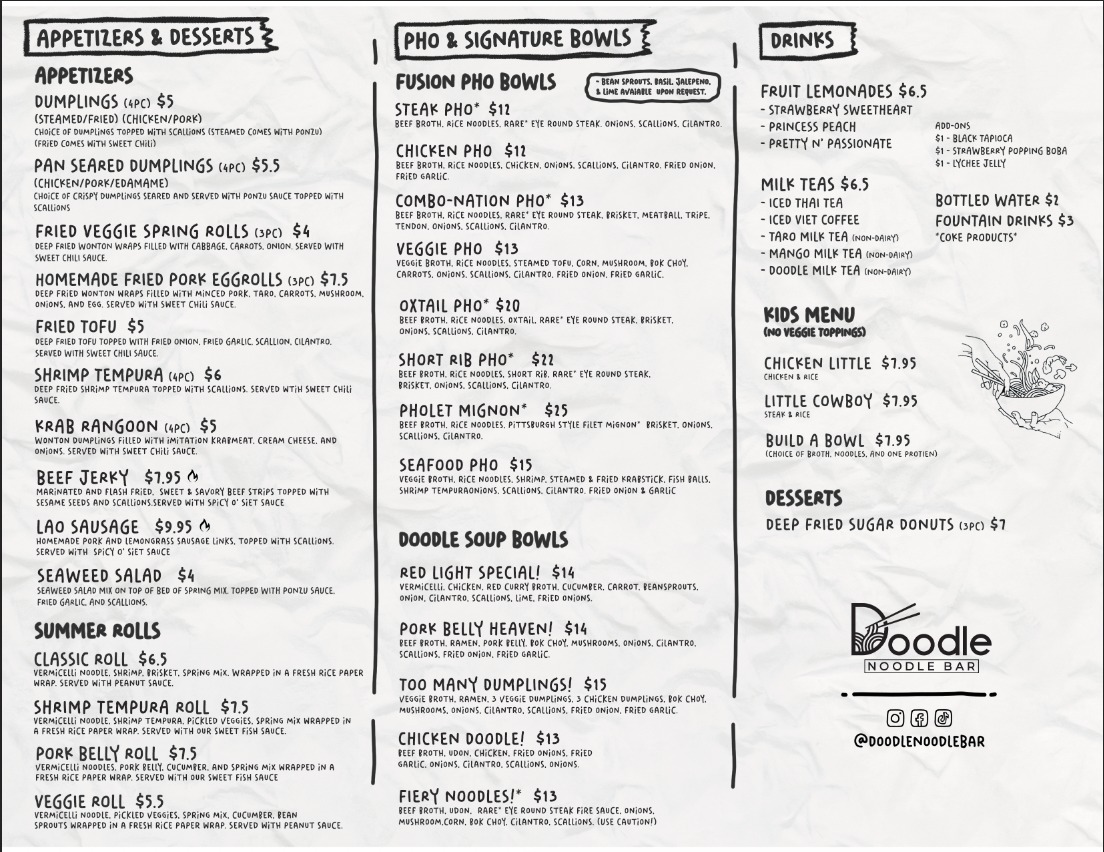 Doodle Noodle Bar Photo Menu 1
