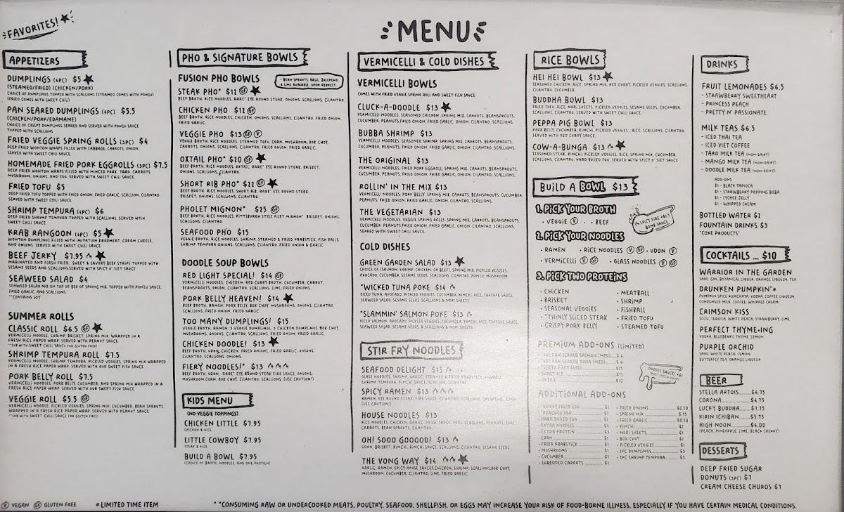 Doodle Noodle Bar Photo Menu 2