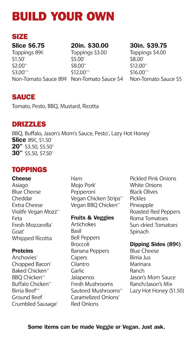 Lazy Moon Pizza Photo Menu 2