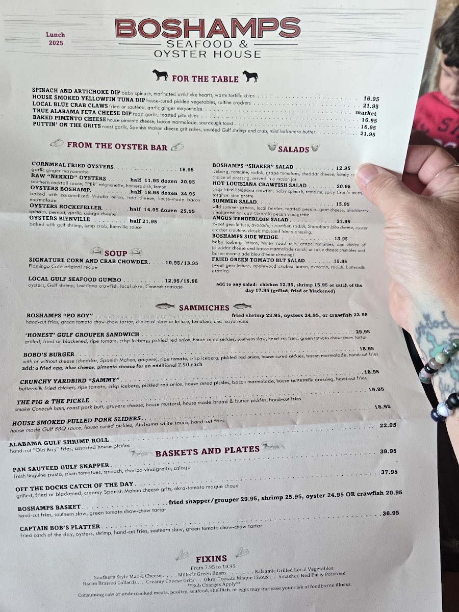 Boshamps Seafood and Oyster House Photo Menu 2