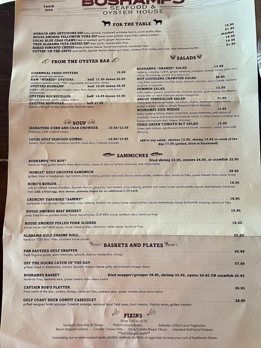Boshamps Seafood and Oyster House Photo Menu 5