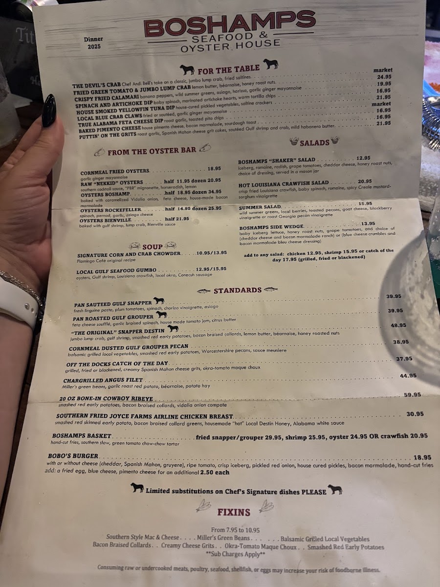 Boshamps Seafood and Oyster House Photo Menu 7