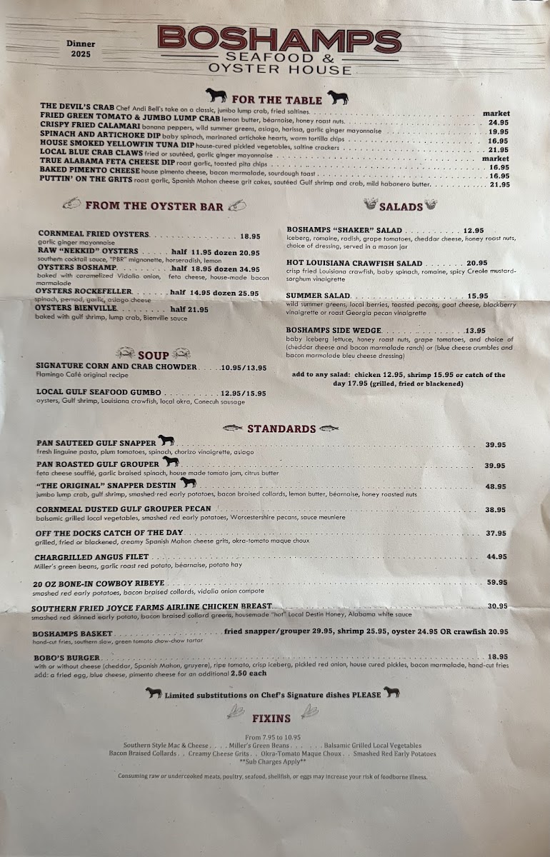 Boshamps Seafood and Oyster House Photo Menu 9