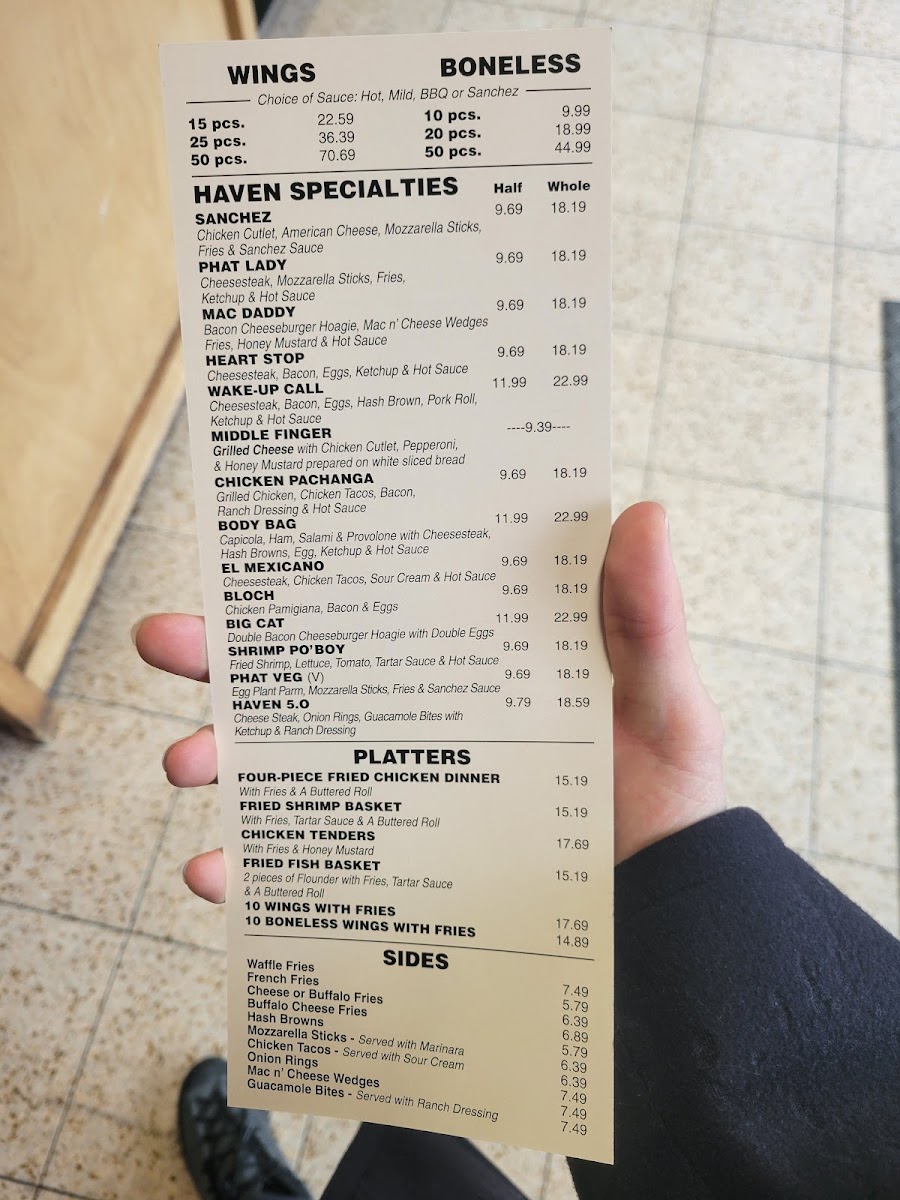 Hoagie Haven Photo Menu 1