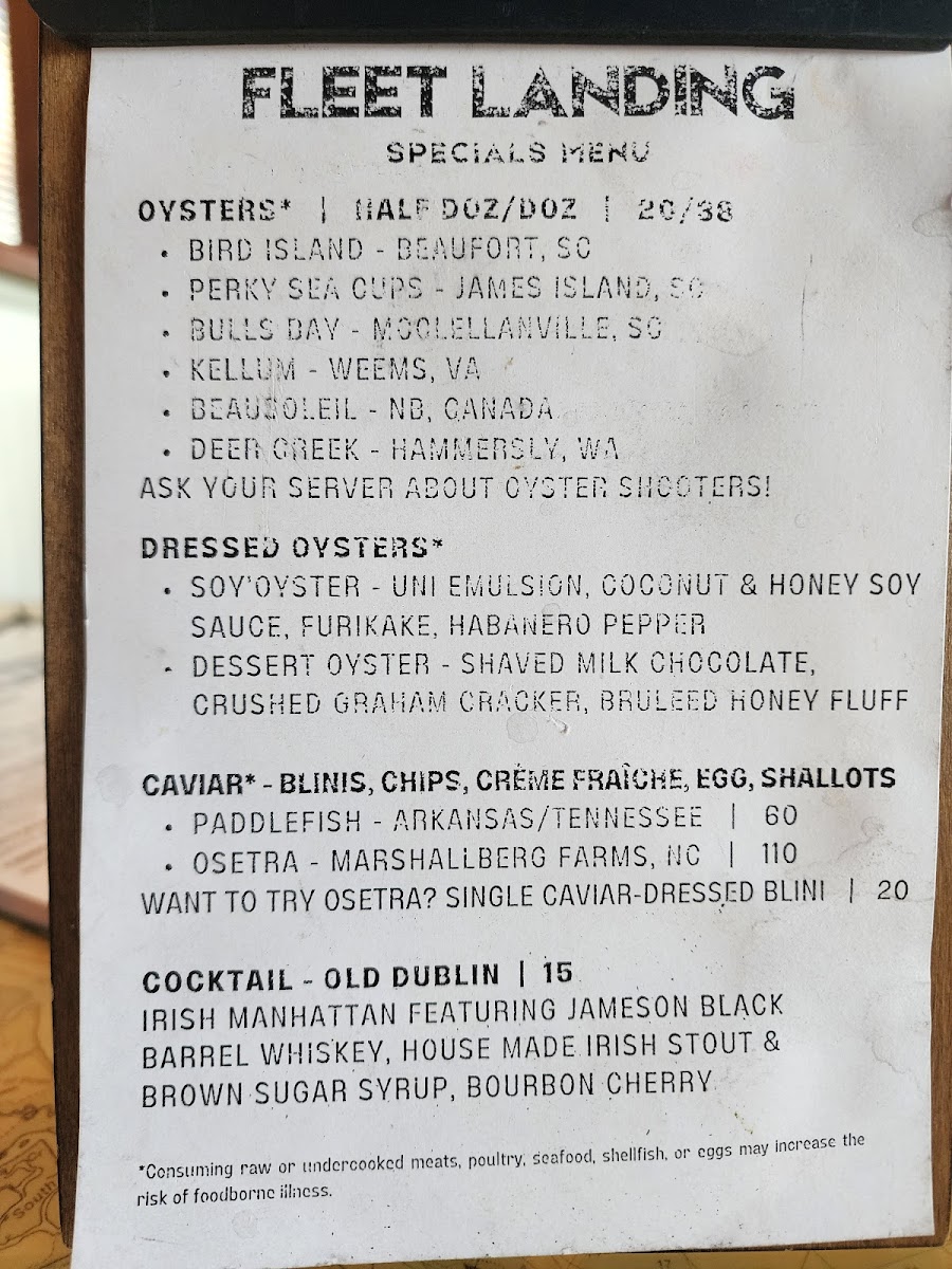Fleet Landing Restaurant & Bar Photo Menu 2