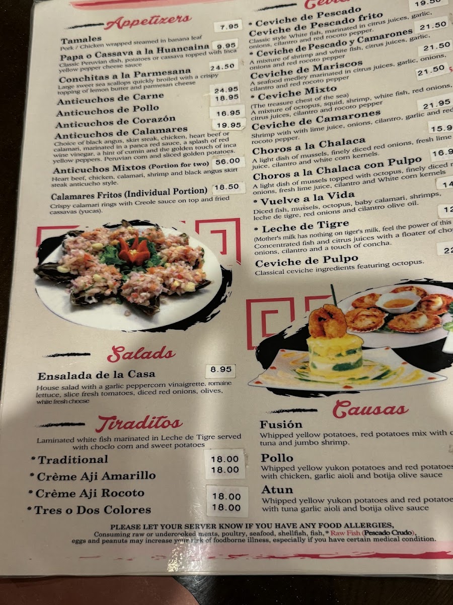 Ceviche House Photo Menu 1