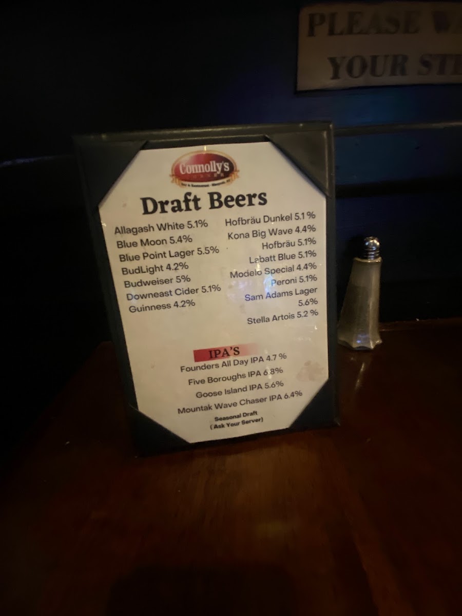 Connolly's Corner Photo Menu 2