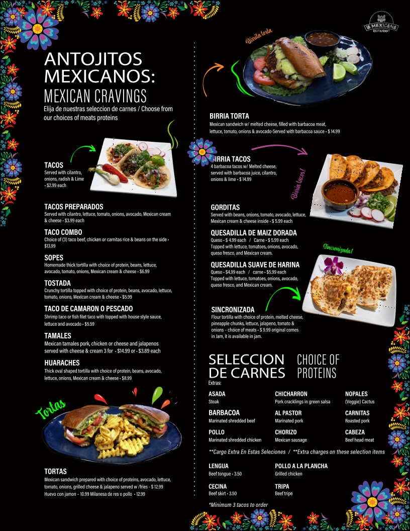 La Mexicana Restaurant Photo Menu 2