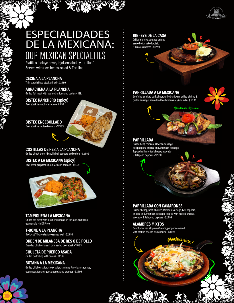 La Mexicana Restaurant Photo Menu 4