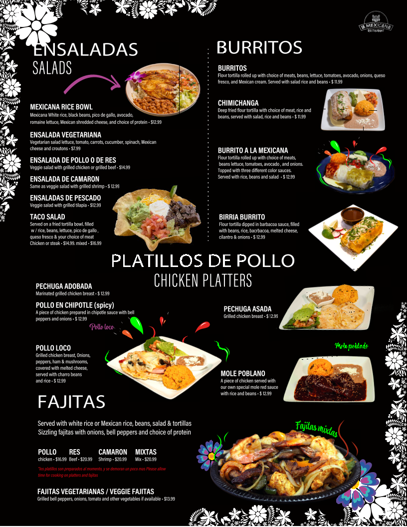La Mexicana Restaurant Photo Menu 8
