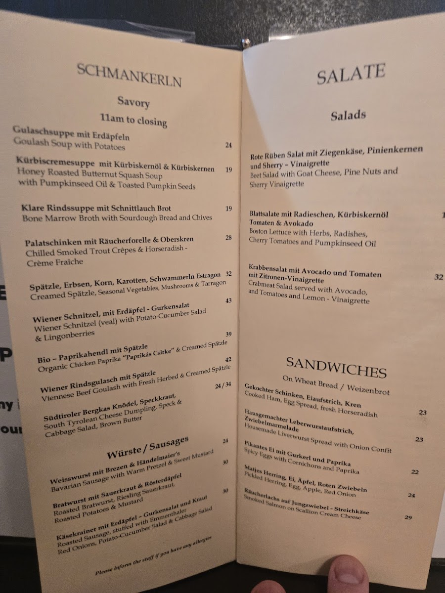 Café Sabarsky Photo Menu 9