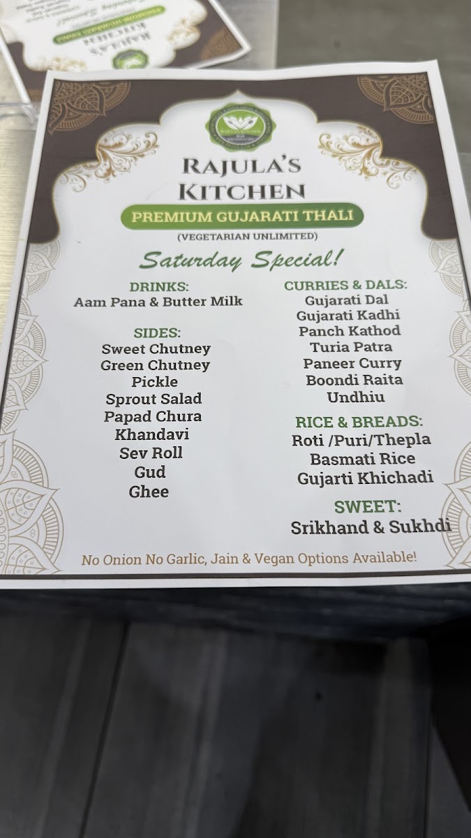 Rajula's Kitchen Photo Menu 6
