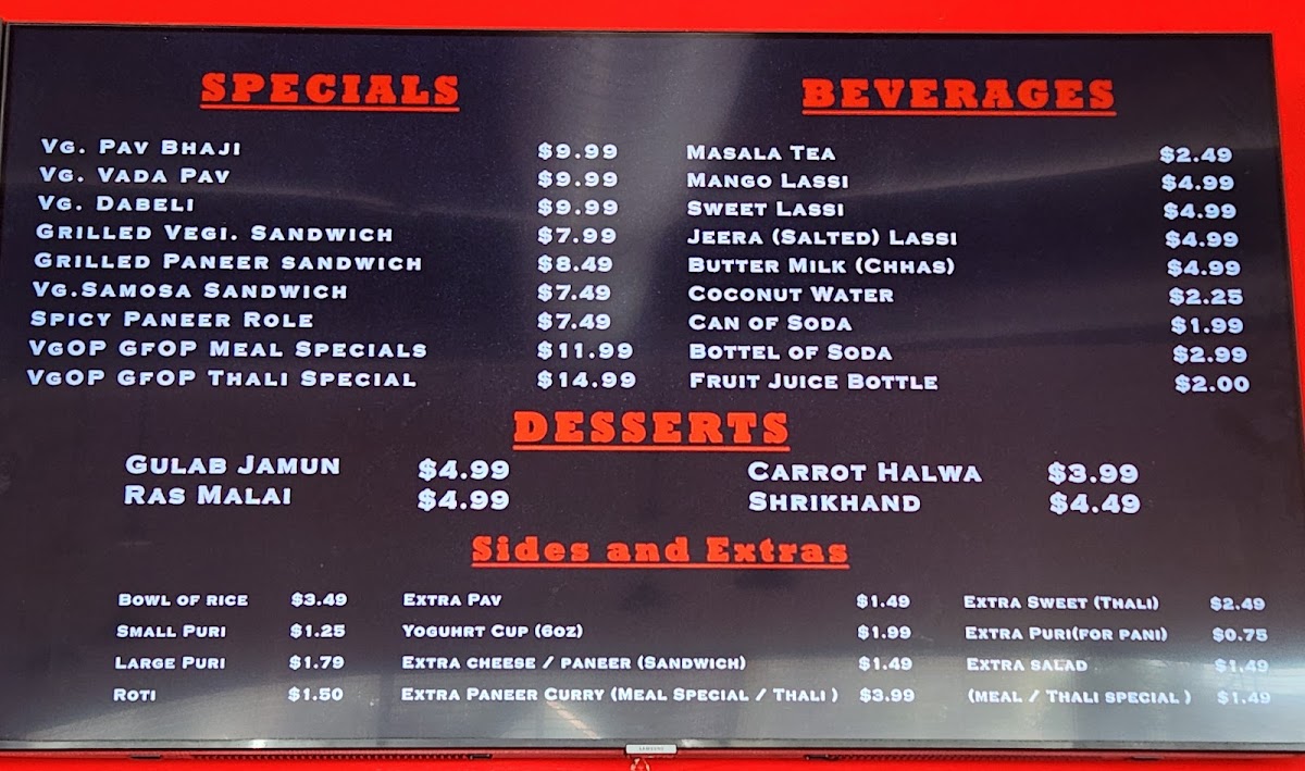 Bombay Express Photo Menu 1