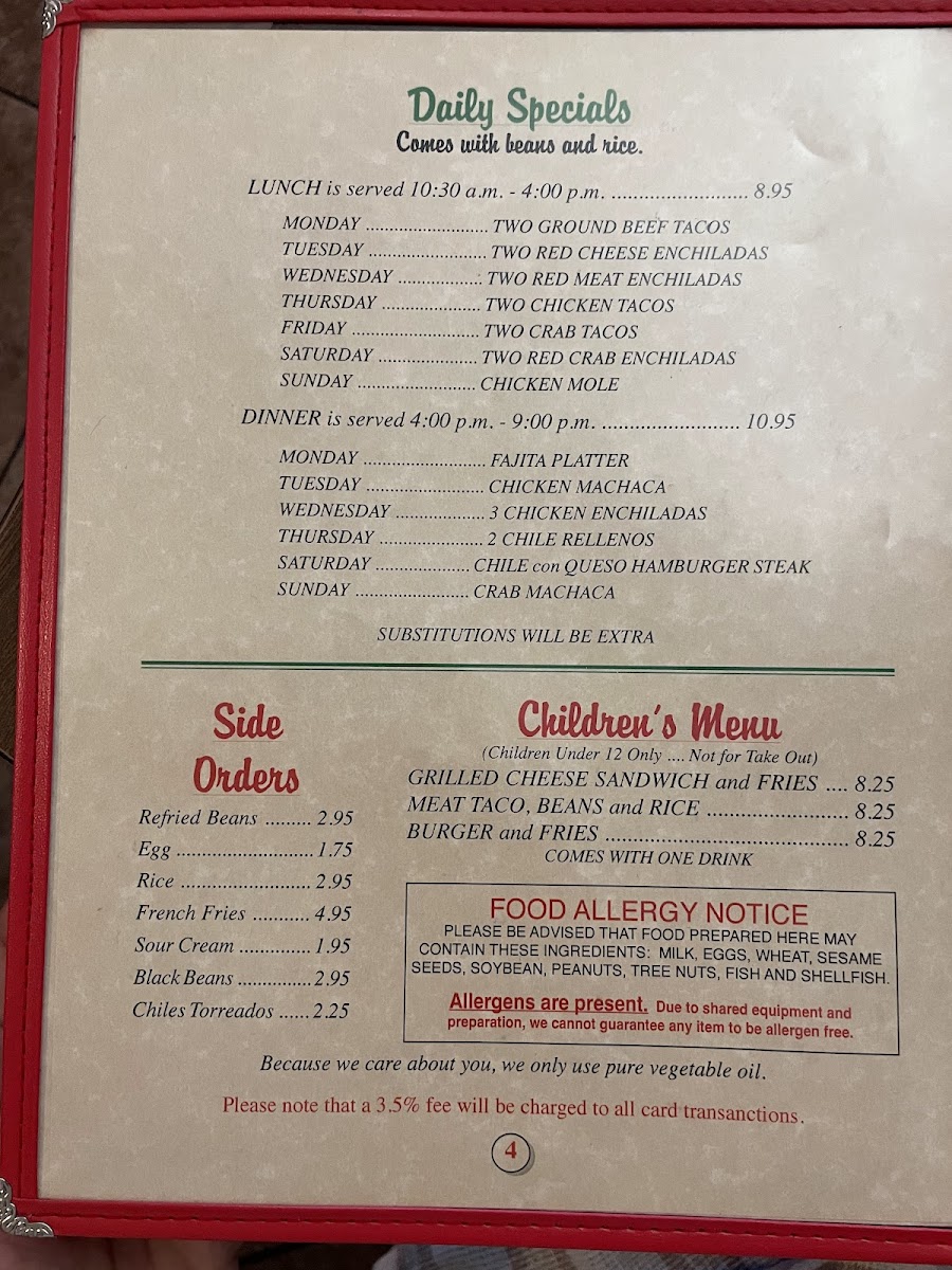 Kiki's Mexican Restaurant Photo Menu 10