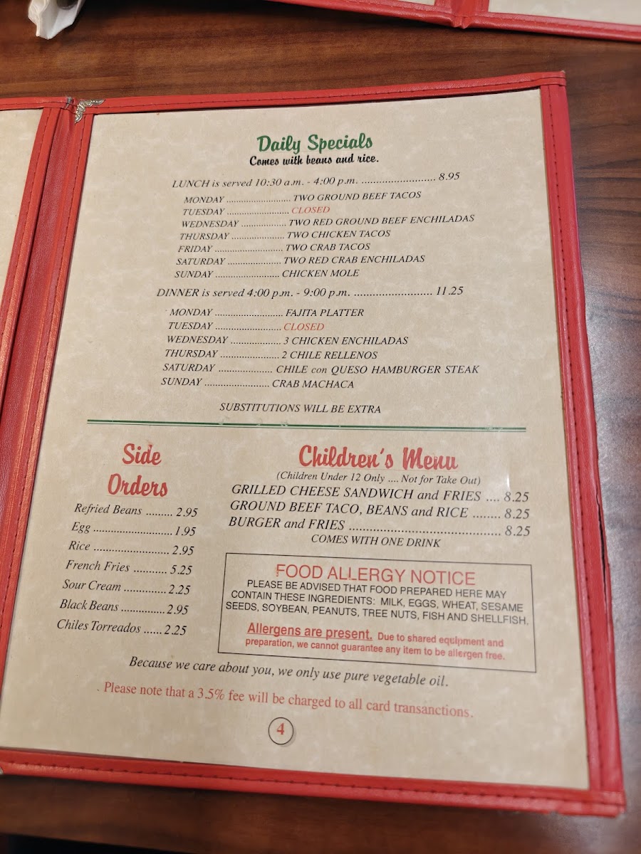 Kiki's Mexican Restaurant Photo Menu 6