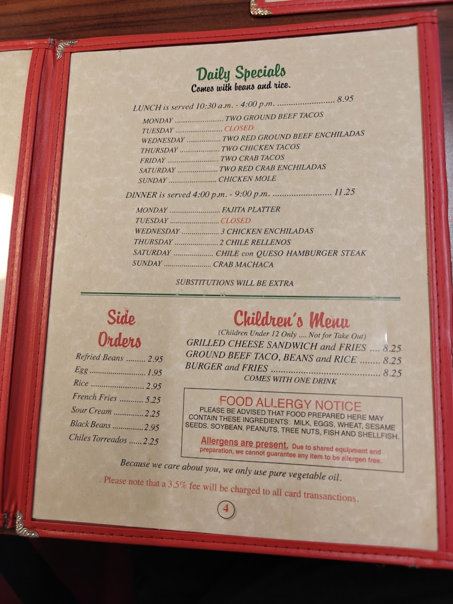 Kiki's Mexican Restaurant Photo Menu 7