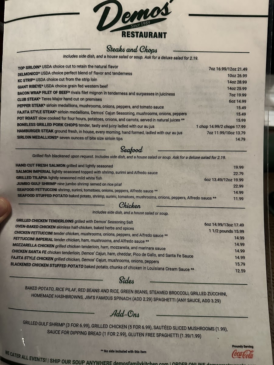 Demos' Restaurant Photo Menu 7