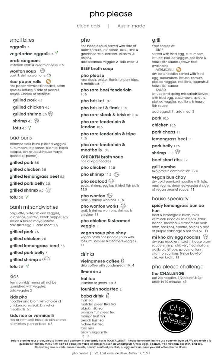 Pho Please Photo Menu 7