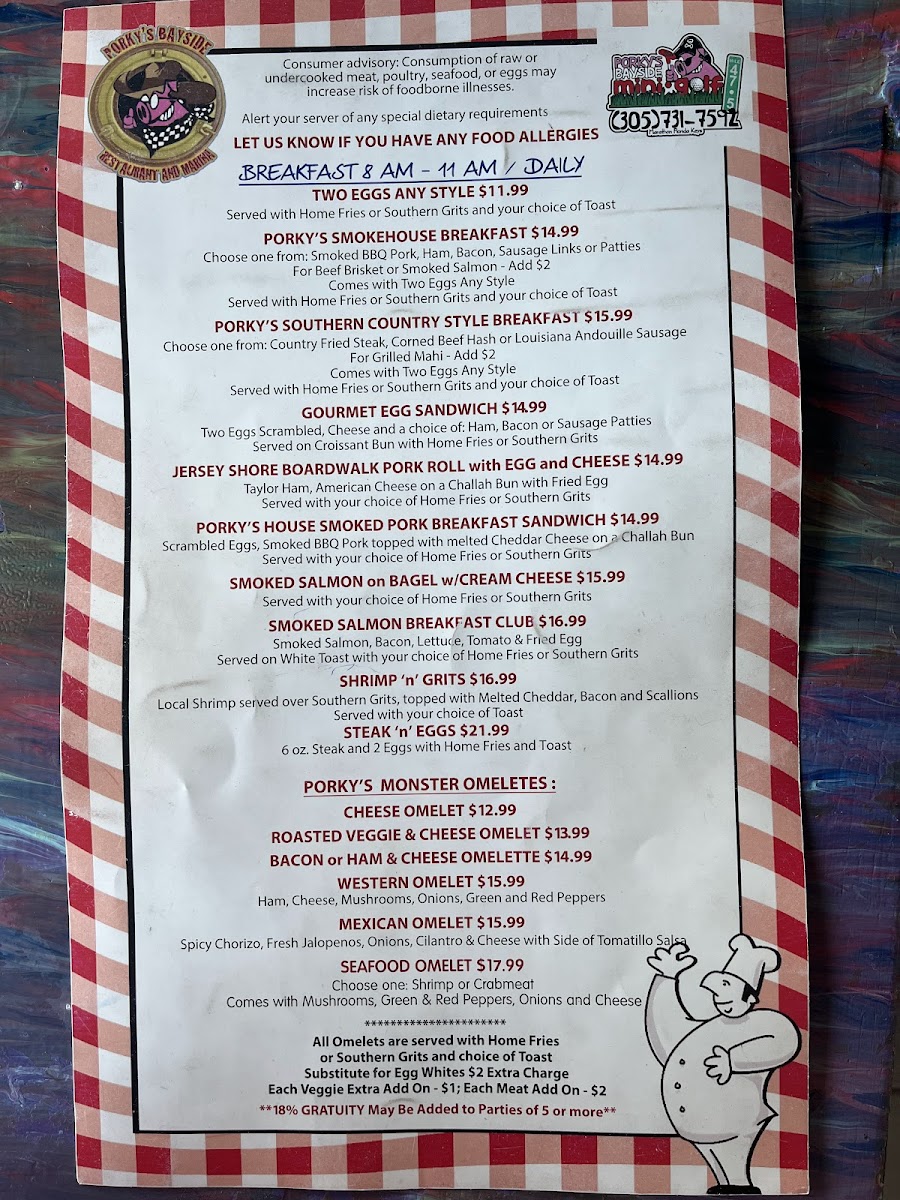 Porky's Bayside Restaurant and Marina Photo Menu 5