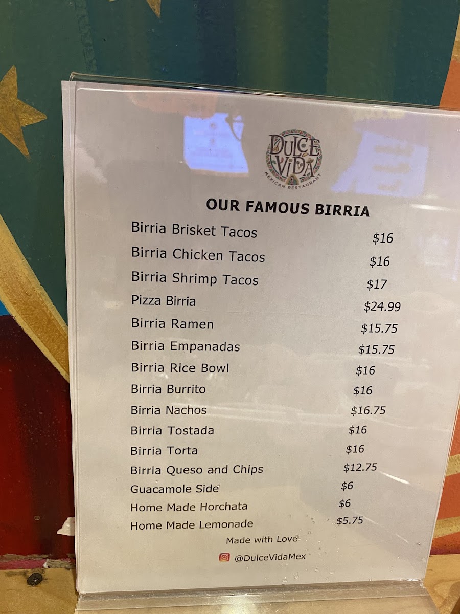 Dulce Vida Mexican Restaurant Photo Menu 1