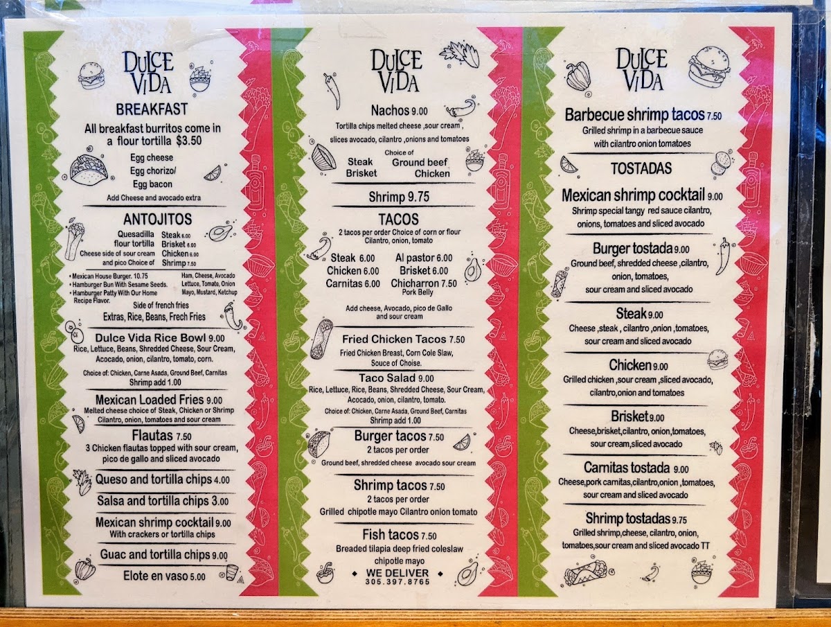 Dulce Vida Mexican Restaurant Photo Menu 2