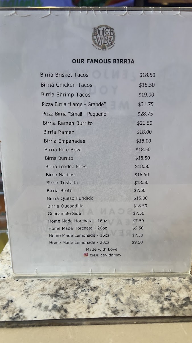 Dulce Vida Mexican Restaurant Photo Menu 3