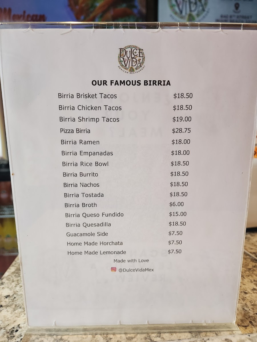 Dulce Vida Mexican Restaurant Photo Menu 5
