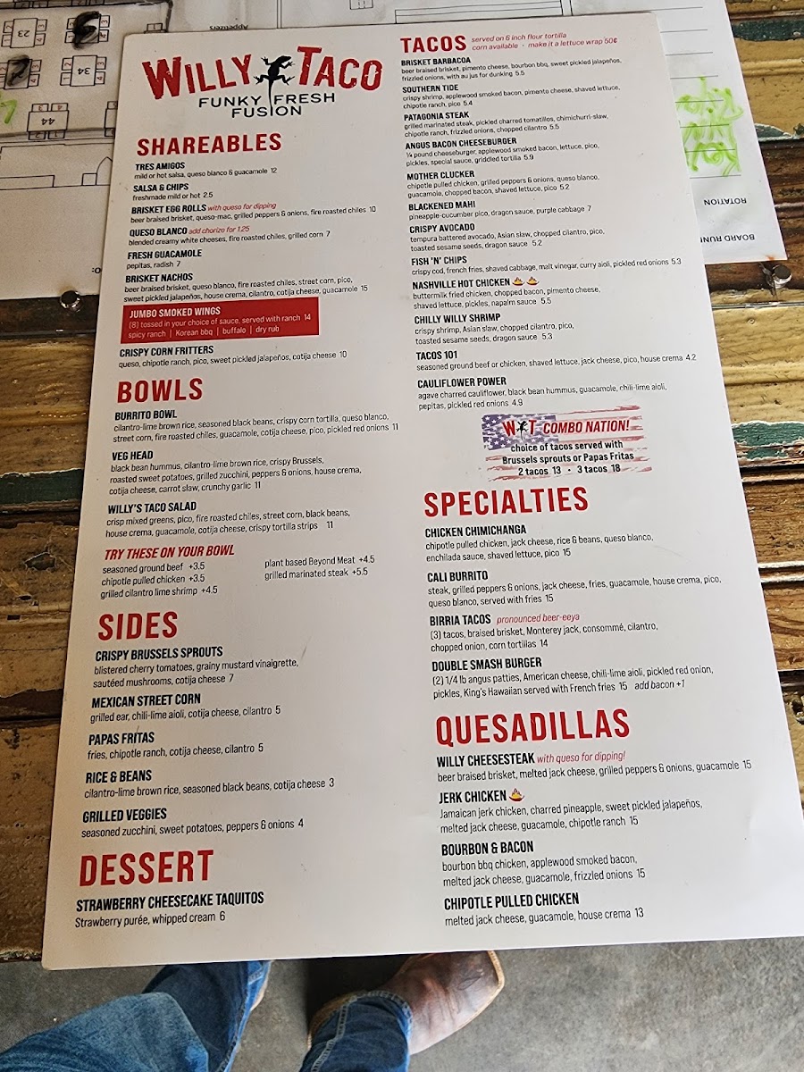 Willy Taco Photo Menu 2