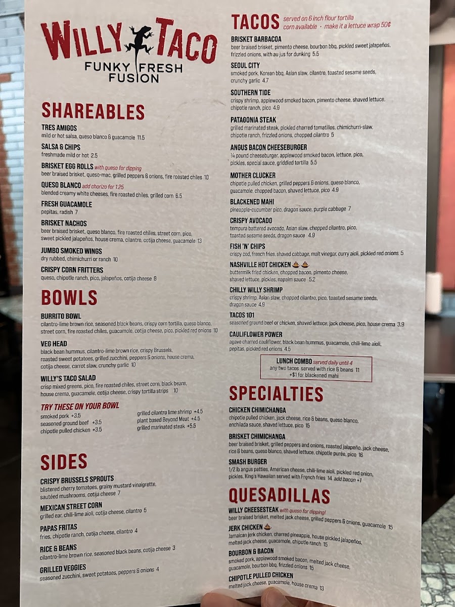 Willy Taco Photo Menu 3