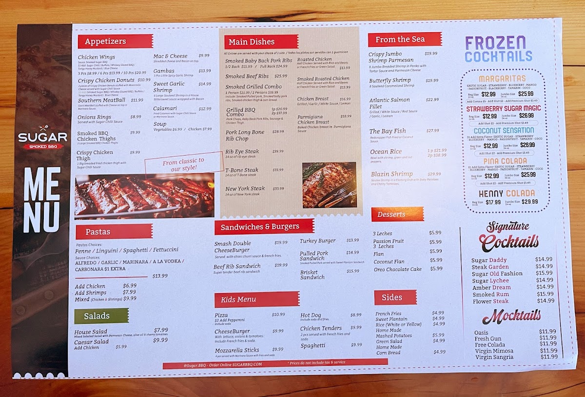 Sugar Restaurant Photo Menu 2