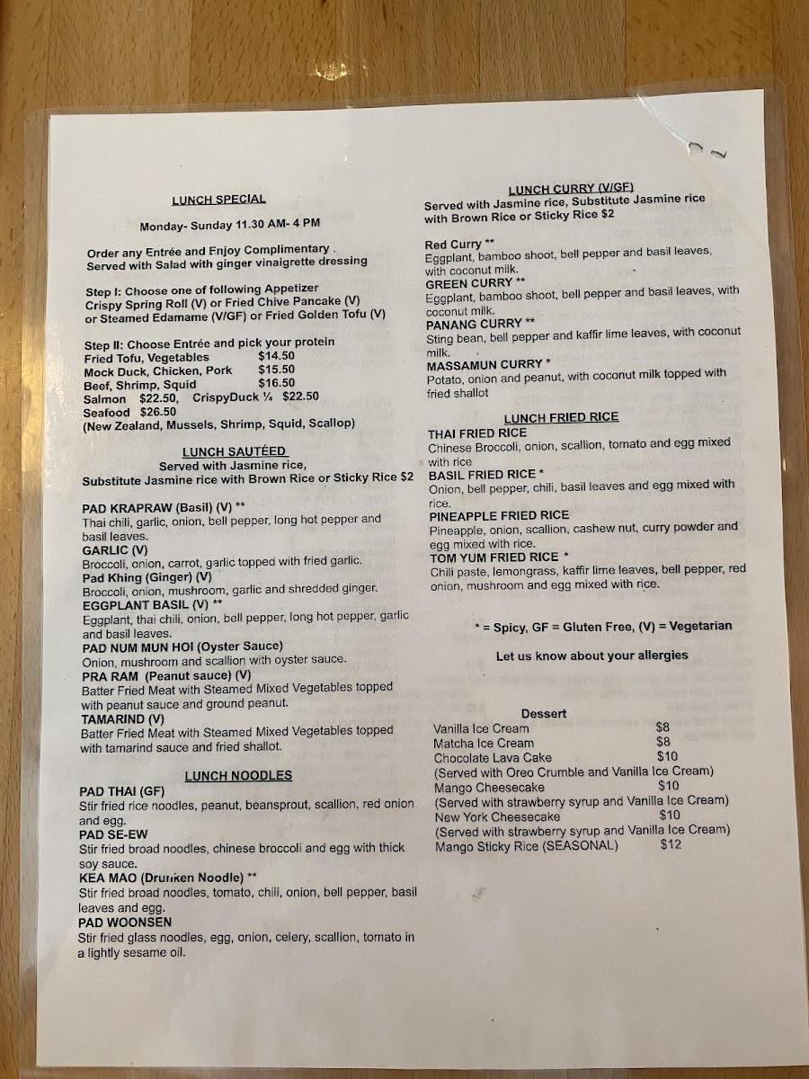 One More Charm Thai Restaurant Photo Menu 1