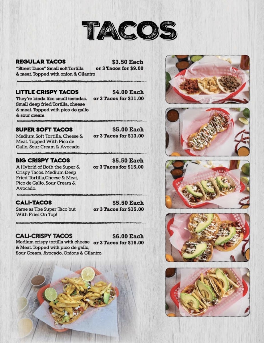 Cali Spartan Mexican Kitchen Photo Menu 2