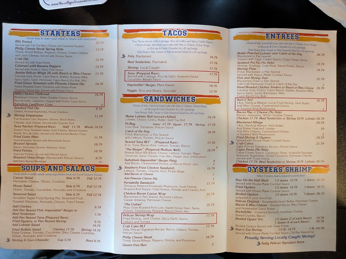 Salty Pelican Bar & Grill Photo Menu 1