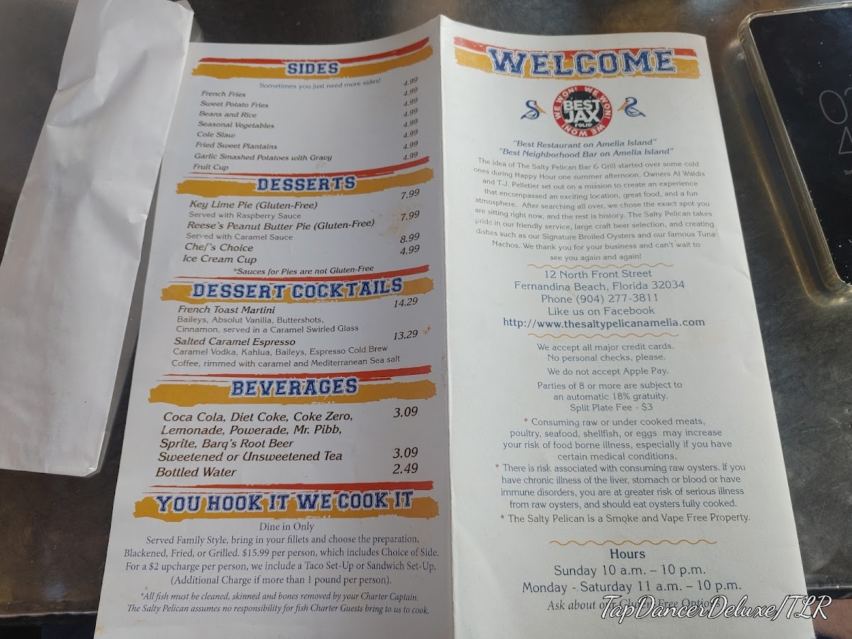 Salty Pelican Bar & Grill Photo Menu 3