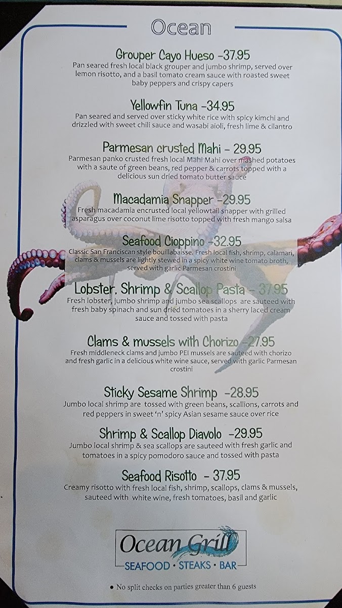 Ocean Grill & Bar Photo Menu 1
