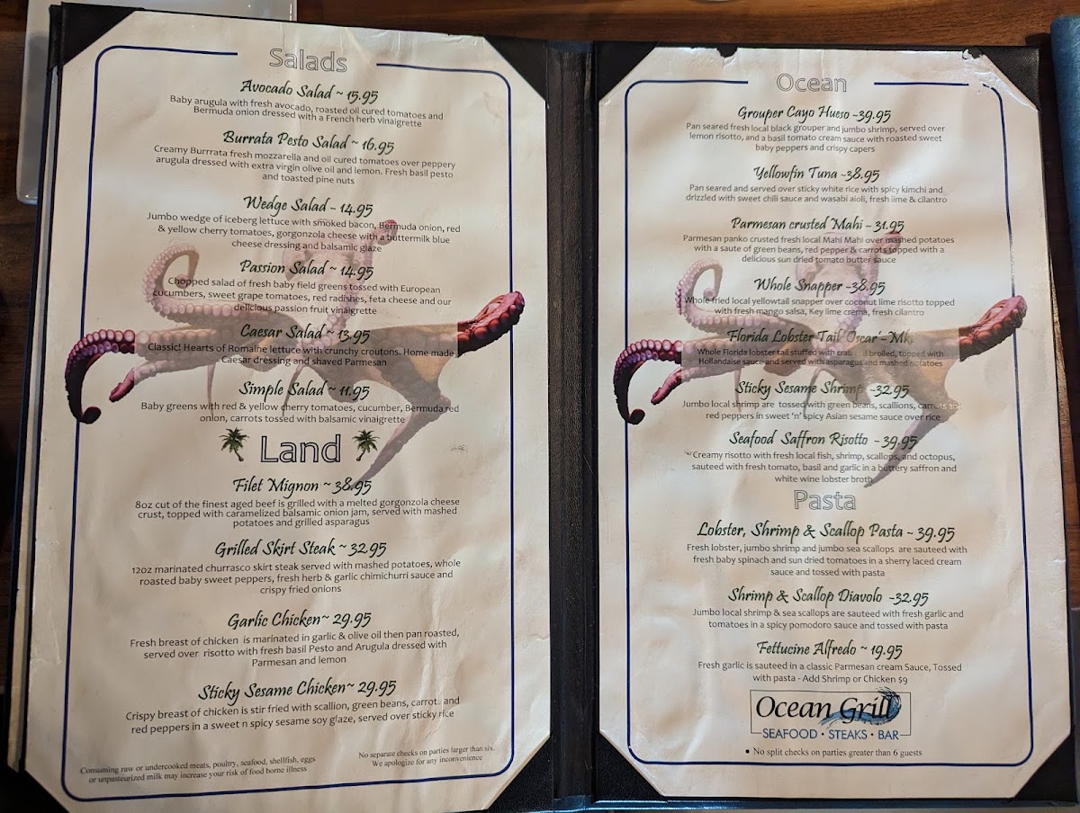 Ocean Grill & Bar Photo Menu 2