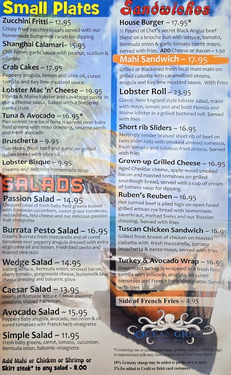Ocean Grill & Bar Photo Menu 8