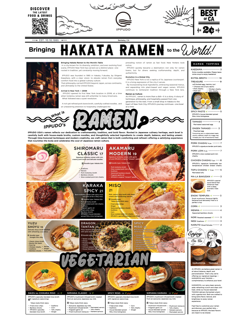IPPUDO Berkeley Photo Menu 2