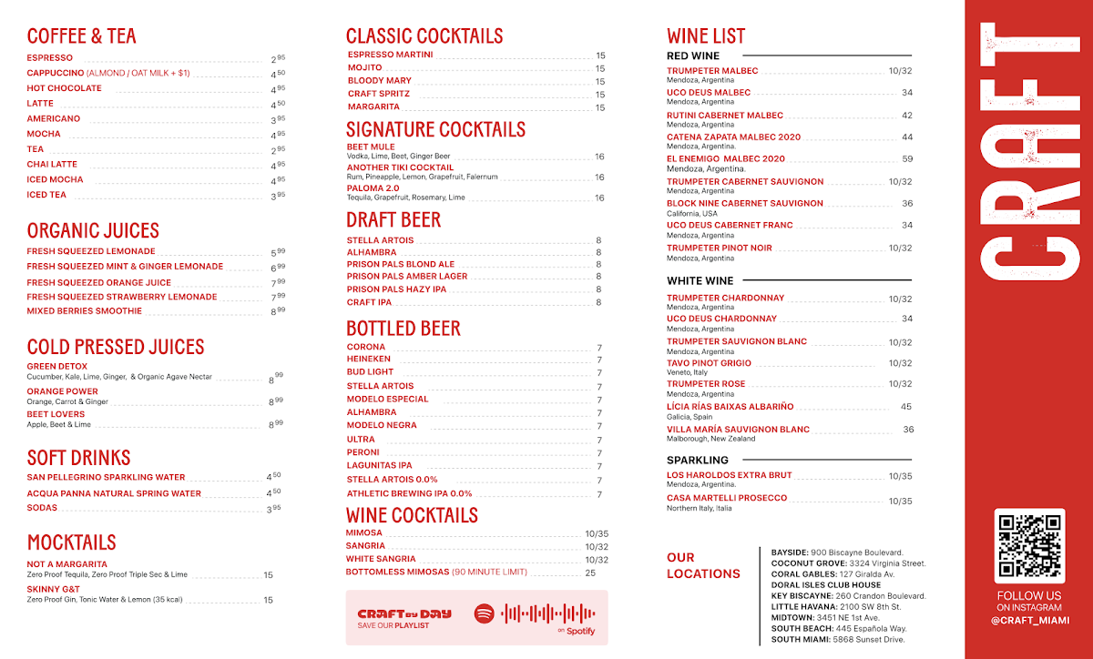 CRAFT Bayside Photo Menu 1