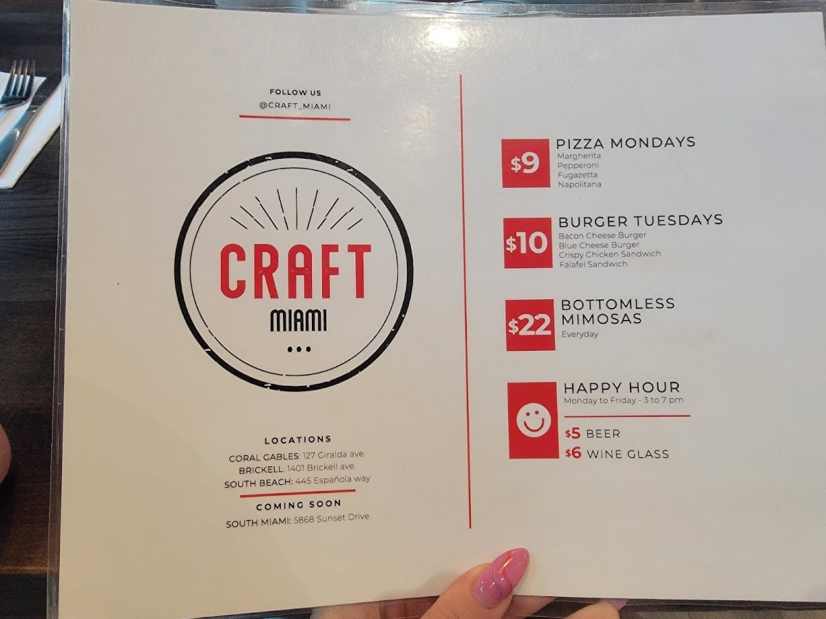 CRAFT Bayside Photo Menu 8