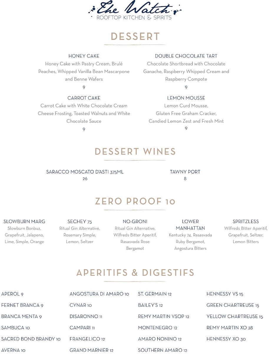 The Watch Rooftop Kitchen and Spirits Photo Menu 5