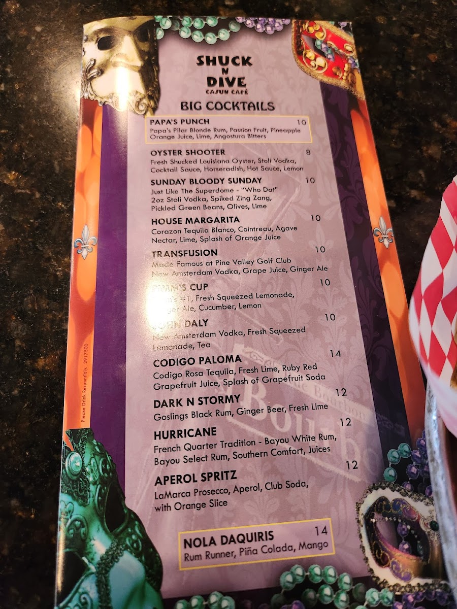 Shuck N Dive Photo Menu 10