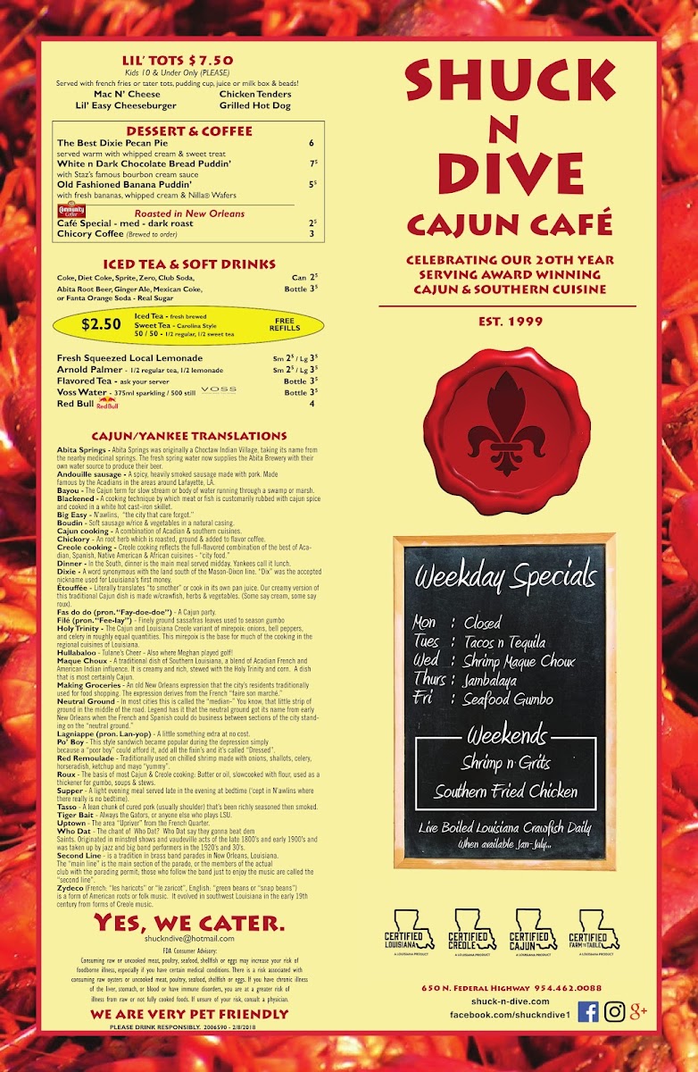 Shuck N Dive Photo Menu 5