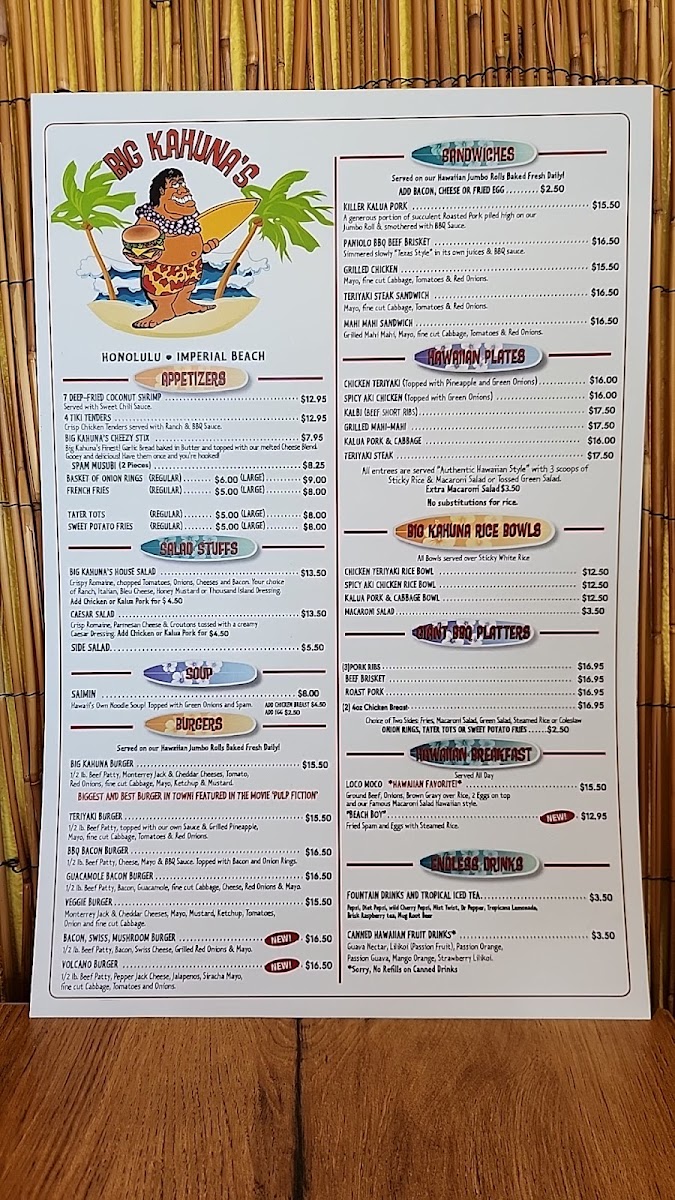 Big Kahuna's Photo Menu 1
