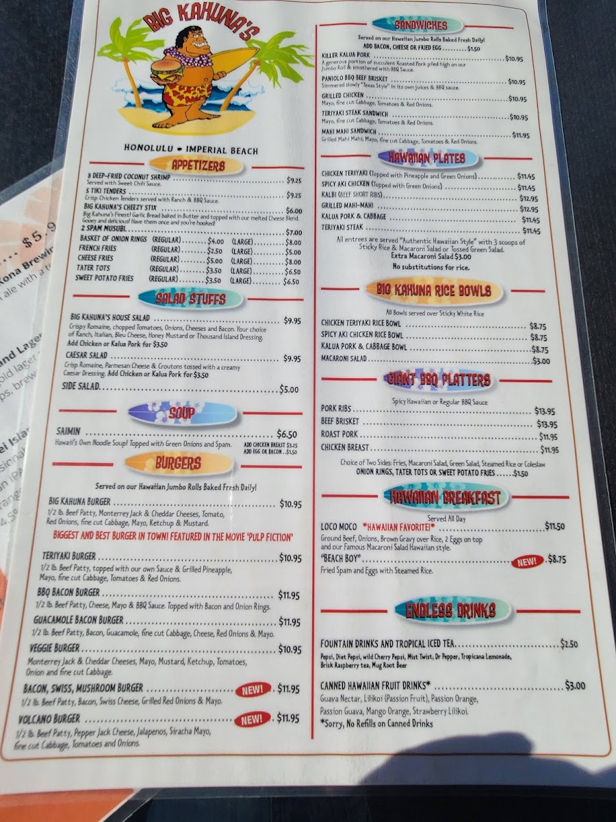 Big Kahuna's Photo Menu 10