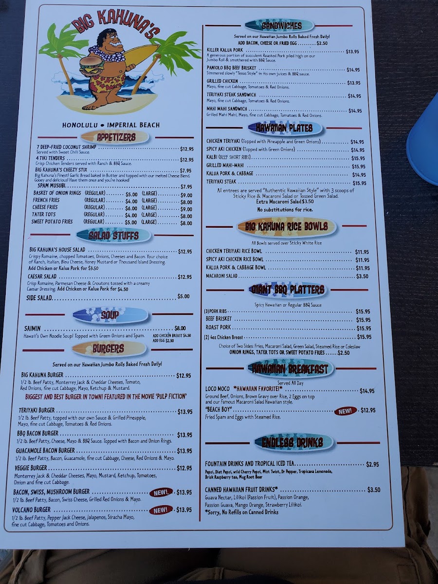 Big Kahuna's Photo Menu 2